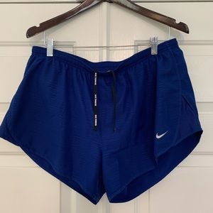 Nike Drifit Blue Running Shorts Zip 